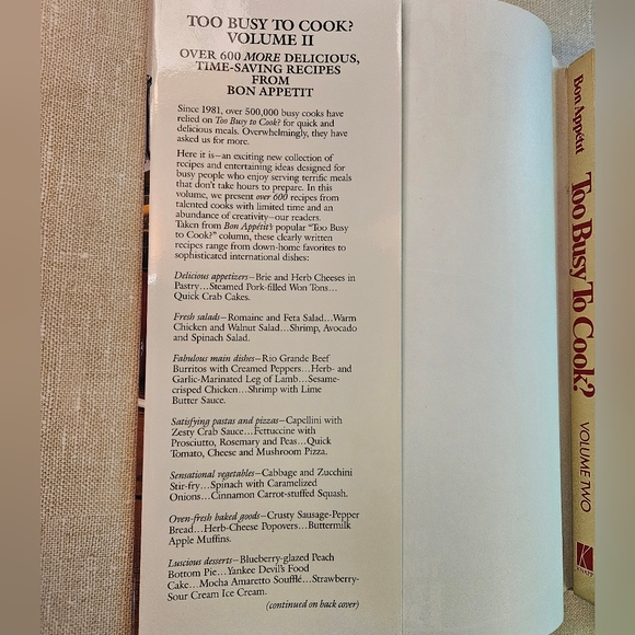 3/$15 Too Busy to Cook? Volume 2 Cookbook - Picture 2 of 8